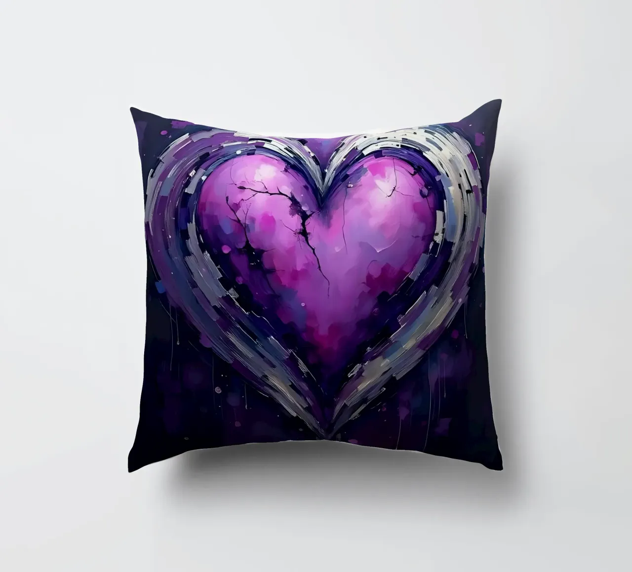 cuore_viola_argento_5 cuscino da Pink- und LoveArt by LK