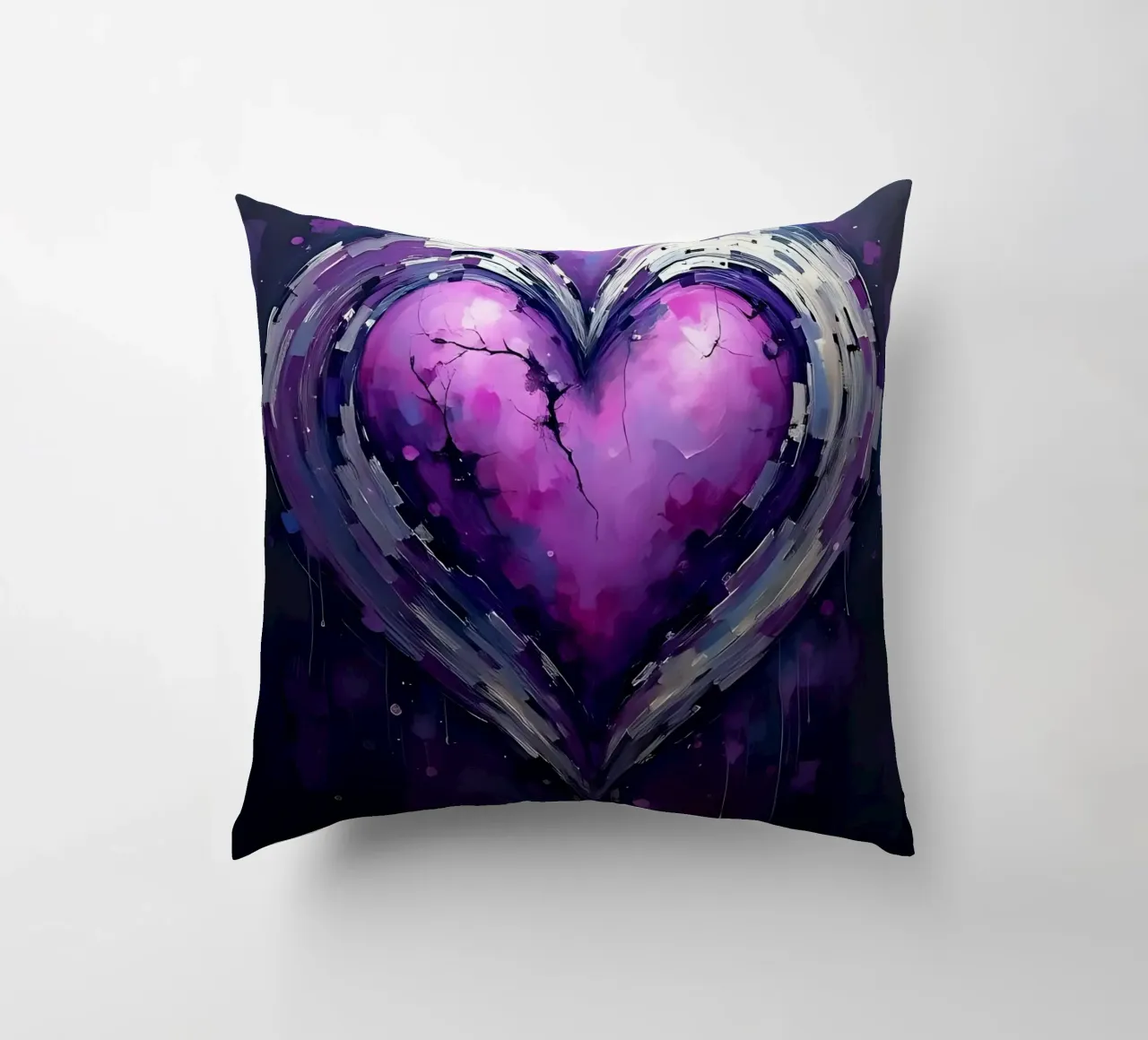 cuore_viola_argento_5 cuscino da Pink- und LoveArt by LK