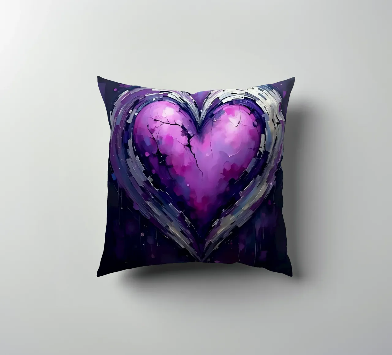 cuore_viola_argento_5 cuscino da Pink- und LoveArt by LK