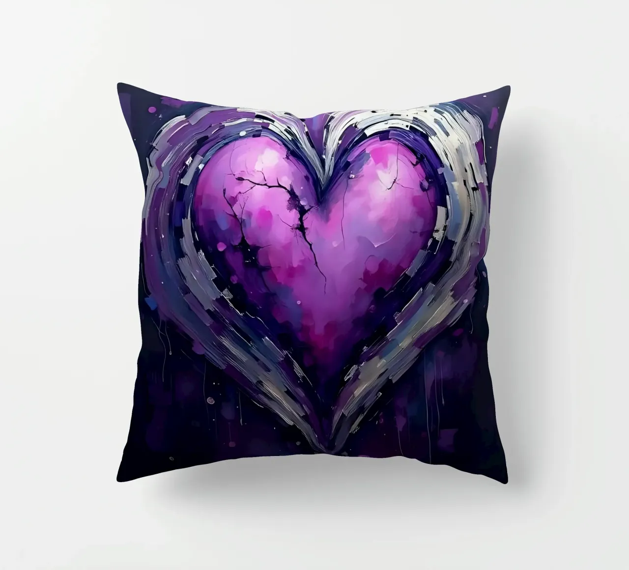 cuore_viola_argento_5 cuscino da Pink- und LoveArt by LK