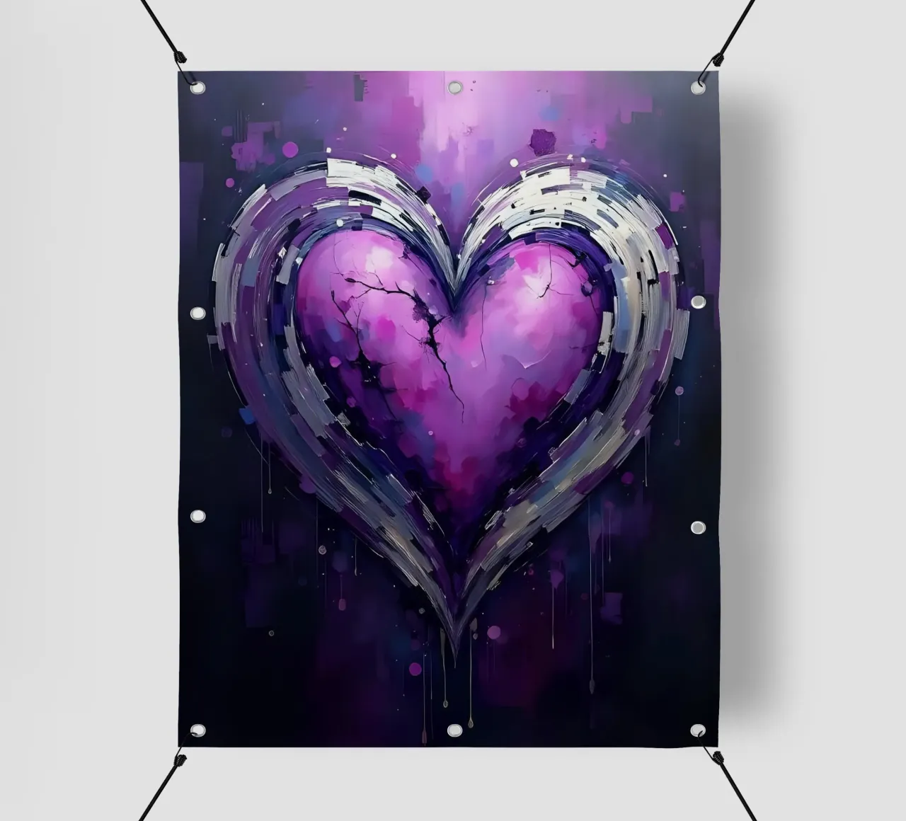 cuore_viola_argento_5 telo in pvc da Pink- und LoveArt by LK