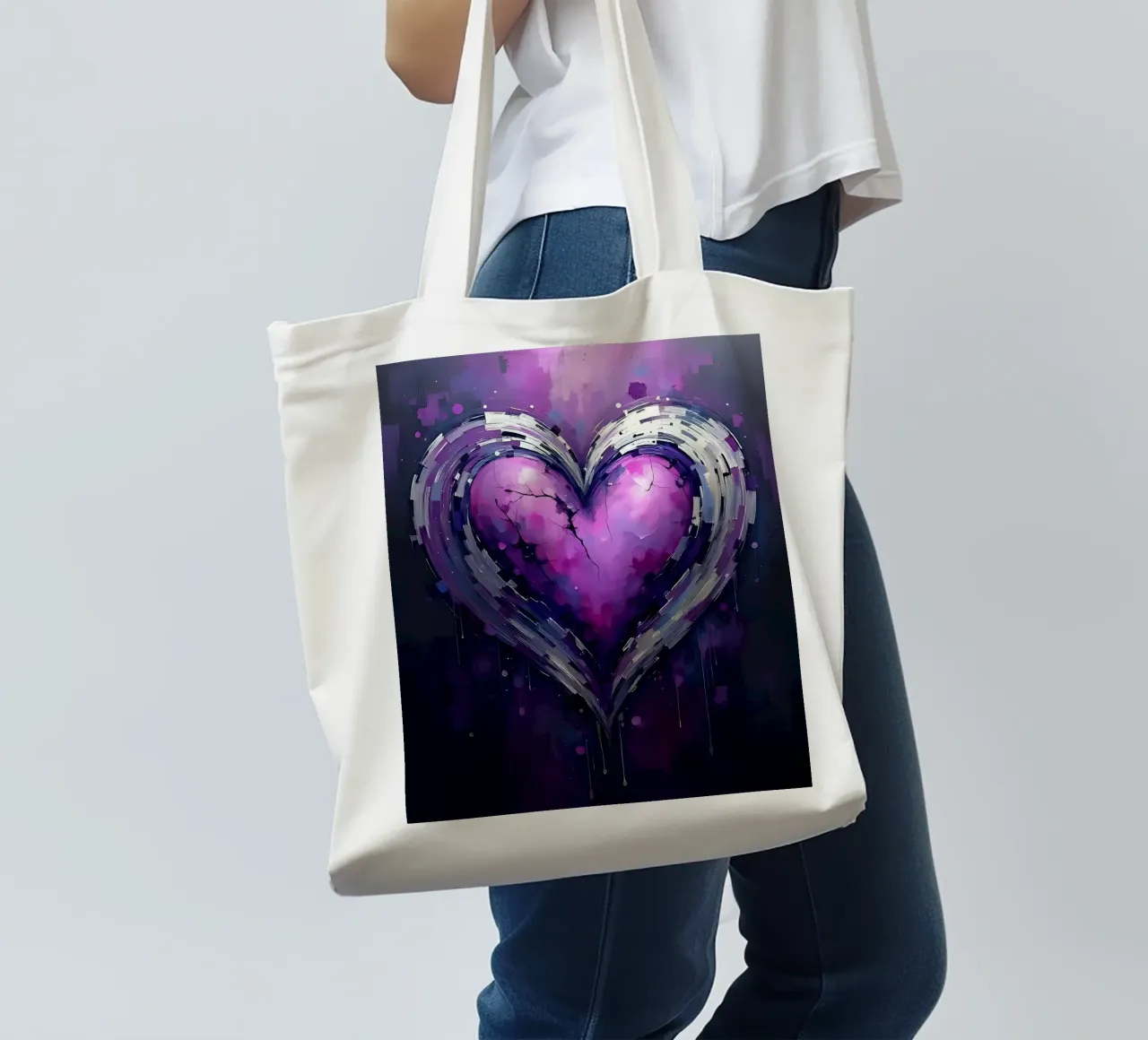 cuore_viola_argento_5 borsa in juta da Pink- und LoveArt by LK