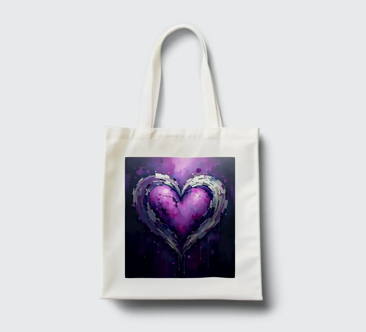 cuore_viola_argento_5 borsa in juta da Pink- und LoveArt by LK