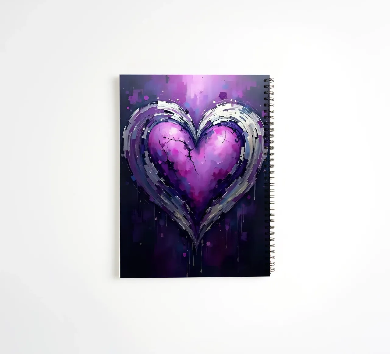 cuore_viola_argento_5 diario ad anelli da Pink- und LoveArt by LK