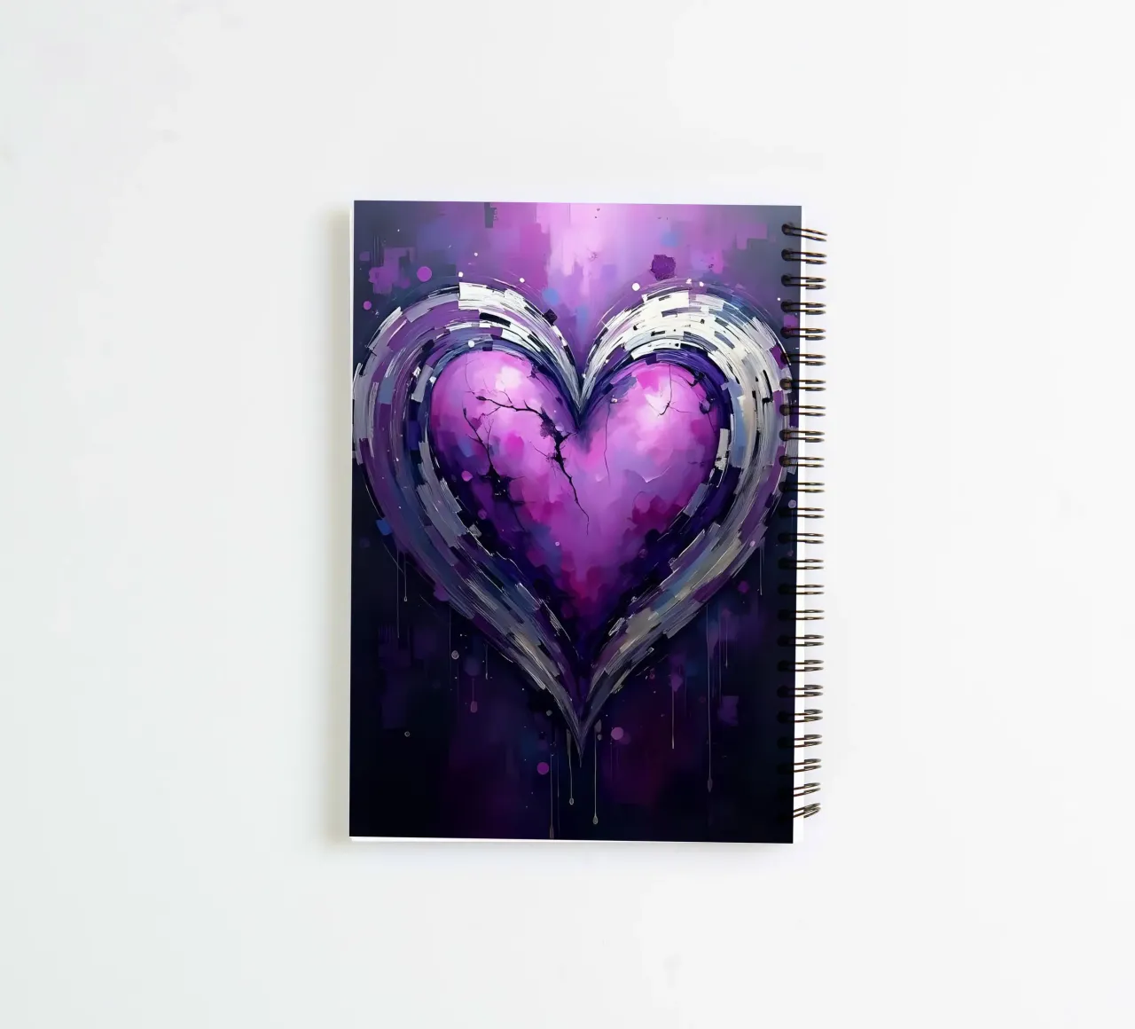 cuore_viola_argento_5 diario ad anelli da Pink- und LoveArt by LK