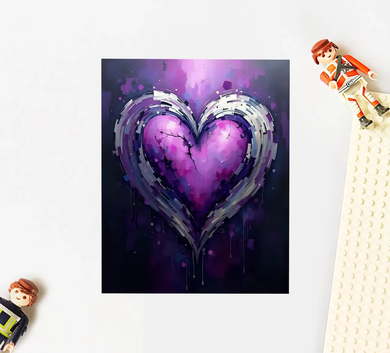 cuore_viola_argento_5 adesivo da Pink- und LoveArt by LK