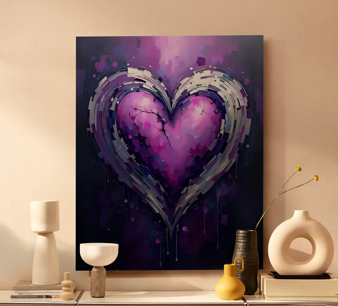 cuore_viola_argento_5 alluminio dibond da Pink- und LoveArt by LK