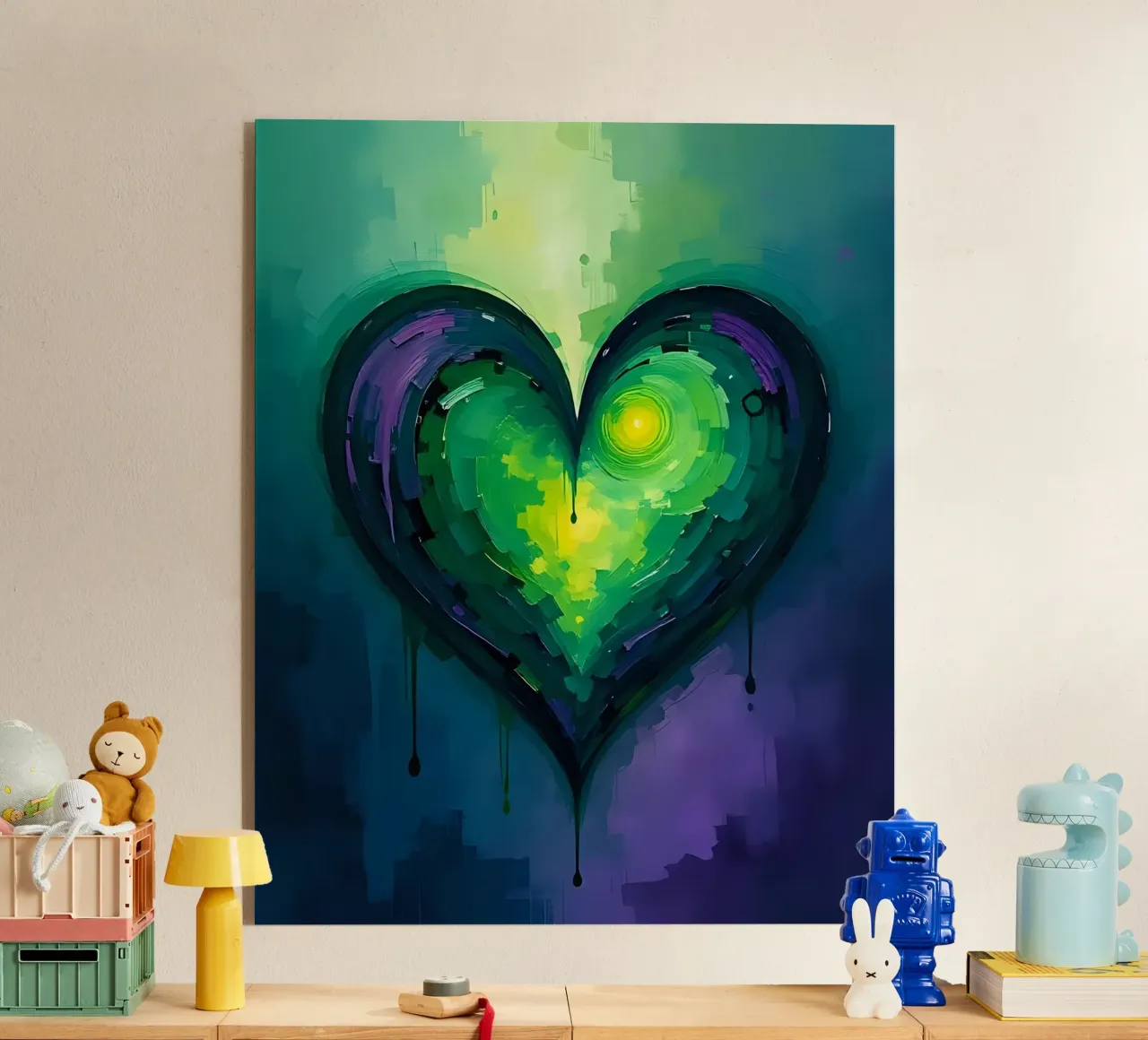 cuore_viola_verde_1 plexiglass da Pink- und LoveArt by LK