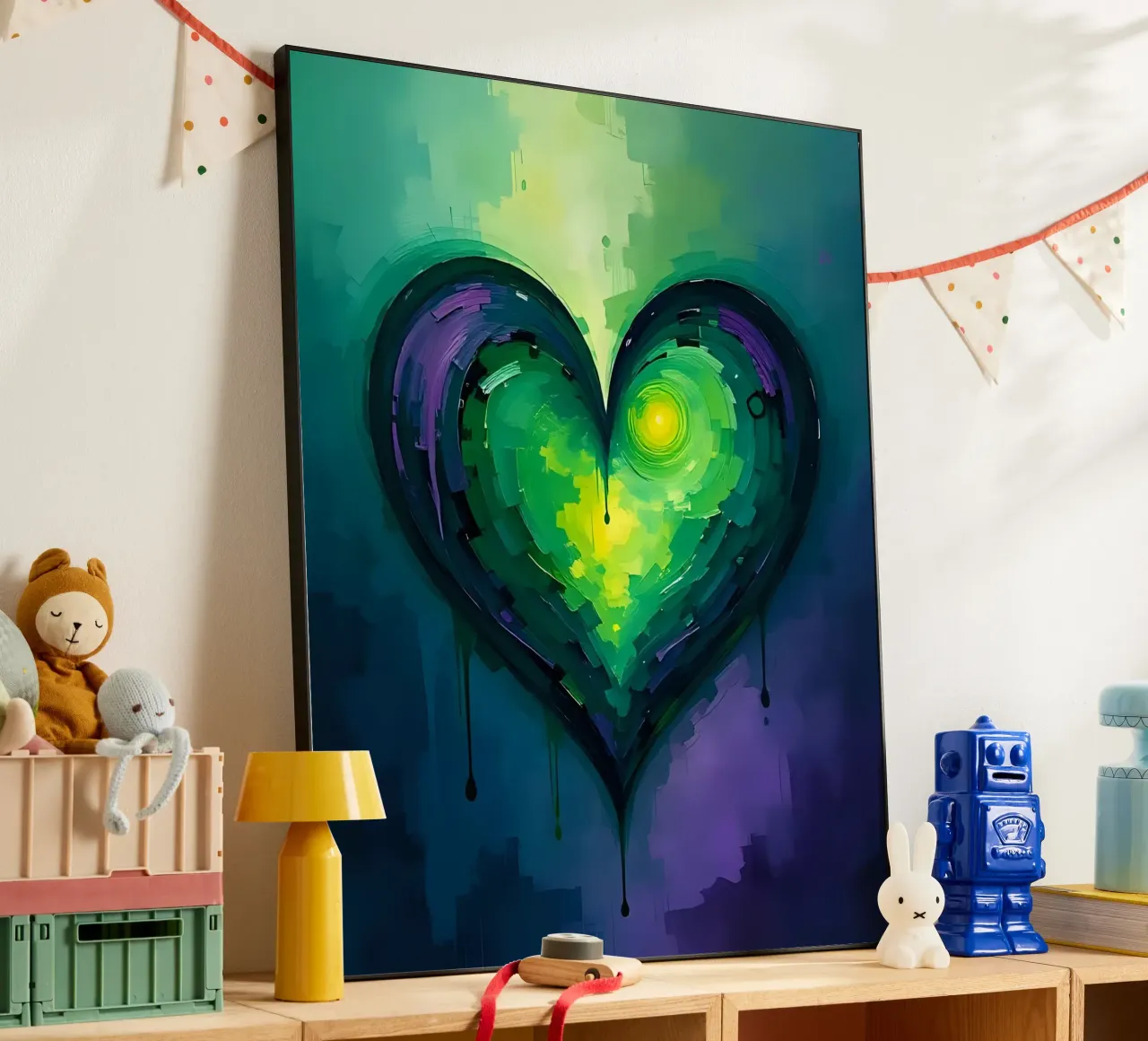 cuore_viola_verde_1 alluminio dibond da Pink- und LoveArt by LK