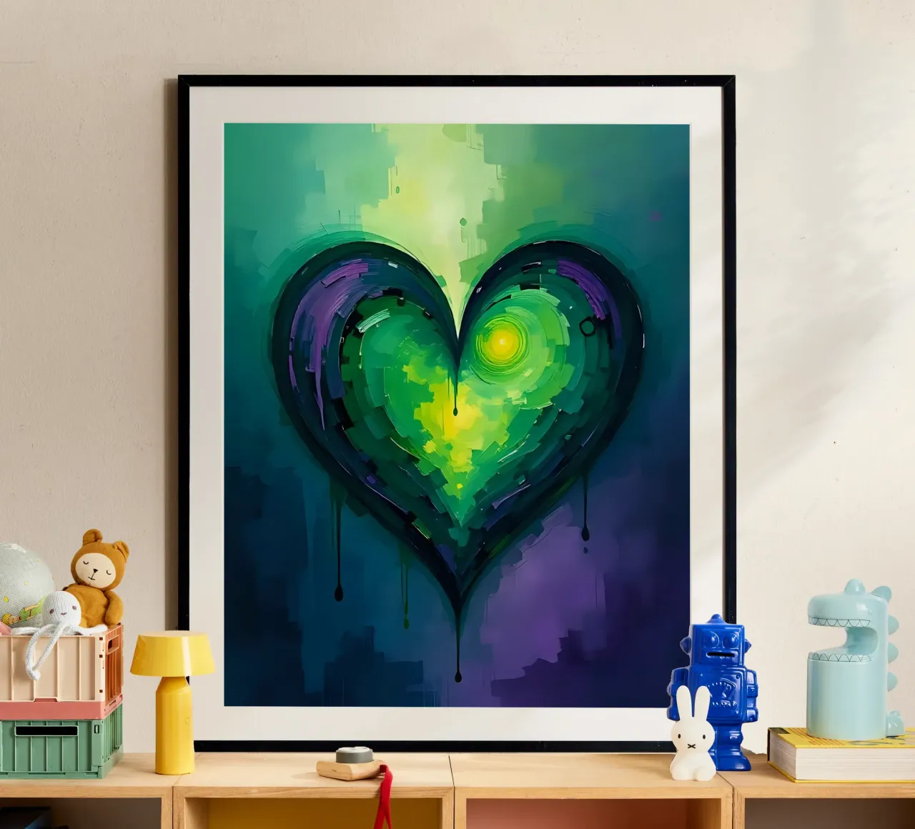 cœur_mauve_vert_1 hahnemühle de Pink- und LoveArt by LK