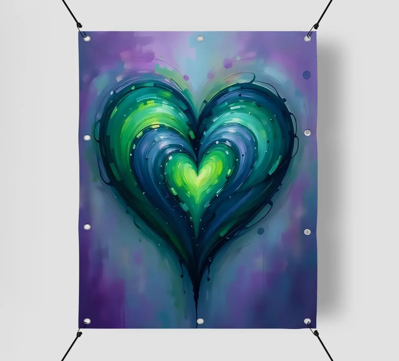 cuore_viola_verde_2 telo in pvc da Pink- und LoveArt by LK