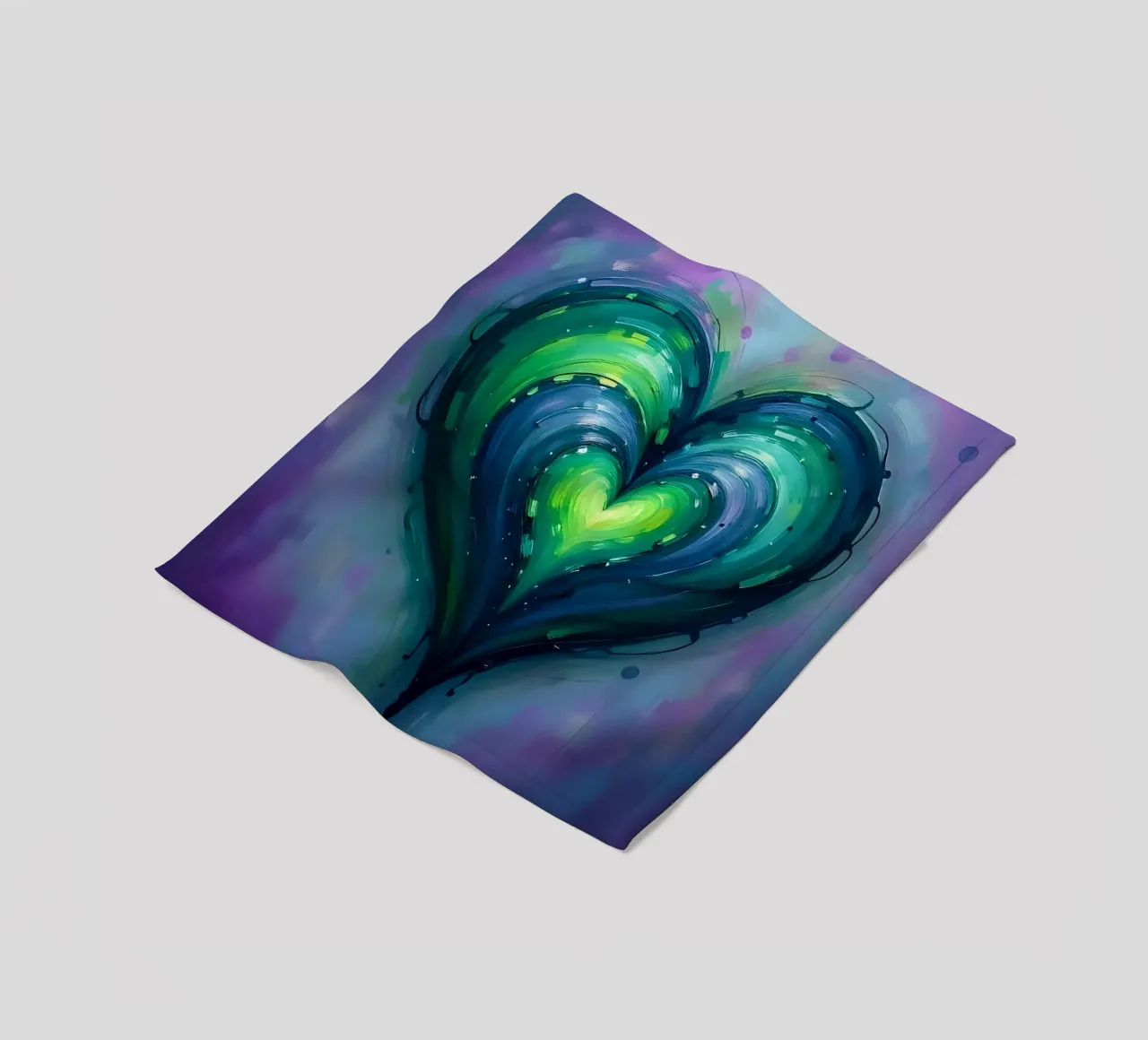 cuore_viola_verde_2 coperta in pile da Pink- und LoveArt by LK
