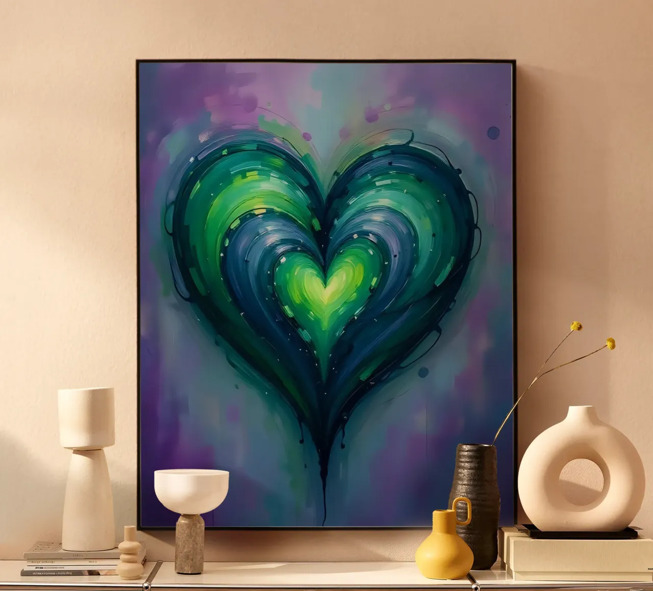 cuore_viola_verde_2 plexiglass da Pink- und LoveArt by LK