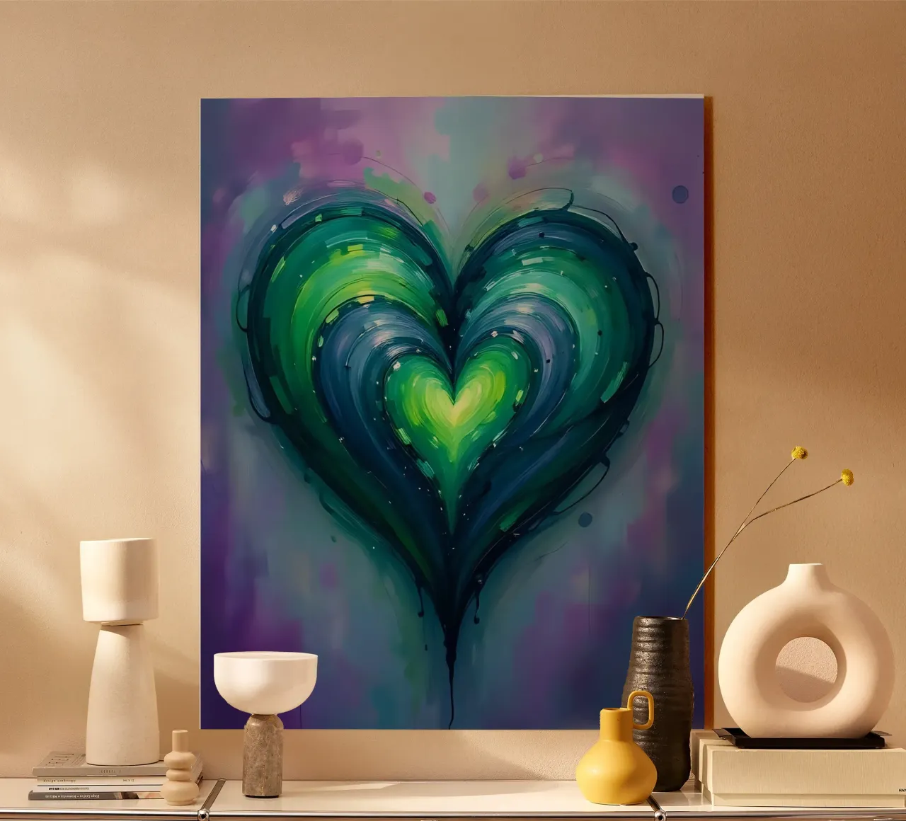 cuore_viola_verde_2 plexiglass da Pink- und LoveArt by LK