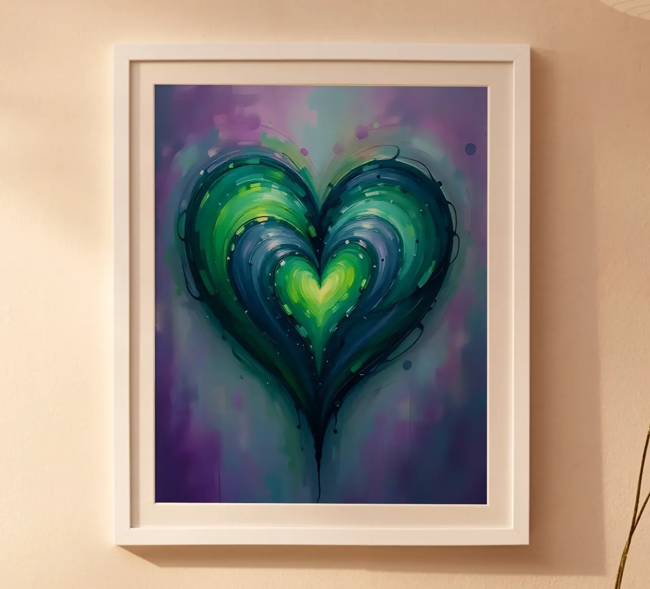 cuore_viola_verde_2 poster da Pink- und LoveArt by LK