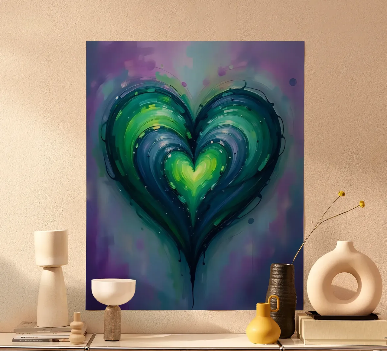 cuore_viola_verde_2 poster da Pink- und LoveArt by LK