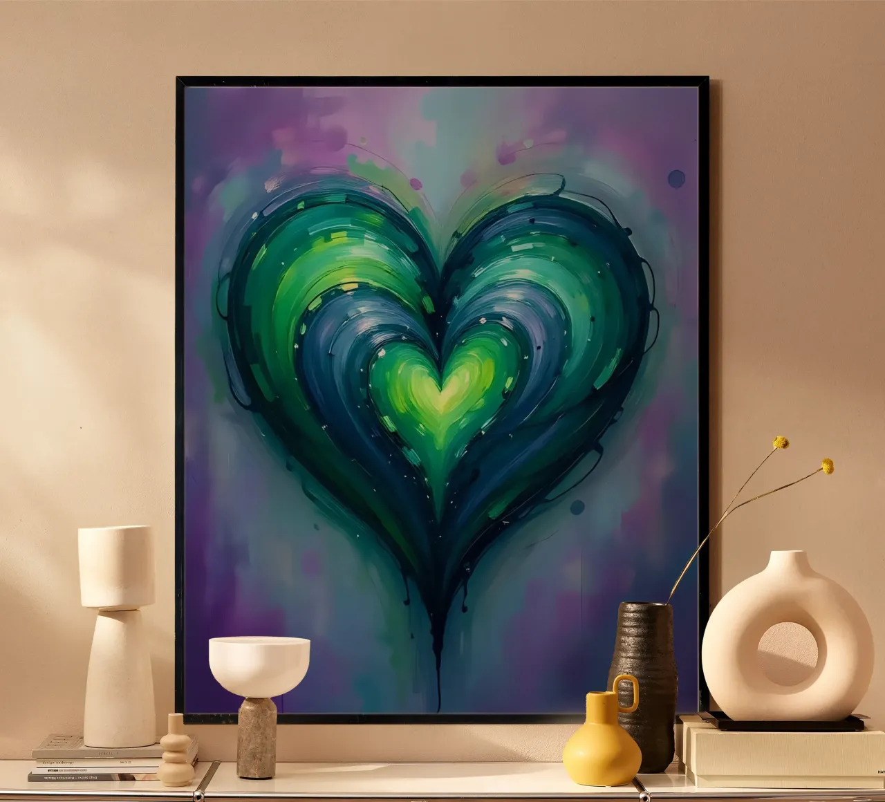 cuore_viola_verde_2 poster da Pink- und LoveArt by LK