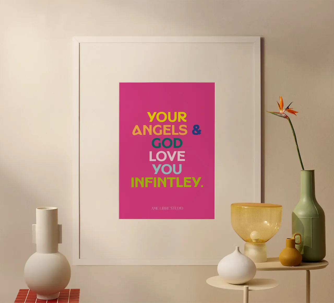 🌷 poster met houten frame van ÂME LIBRE STUDIO