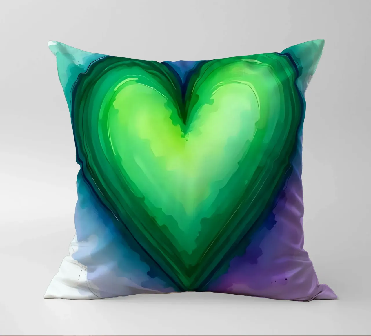 cuore_viola_verde_3 cuscino da Pink- und LoveArt by LK