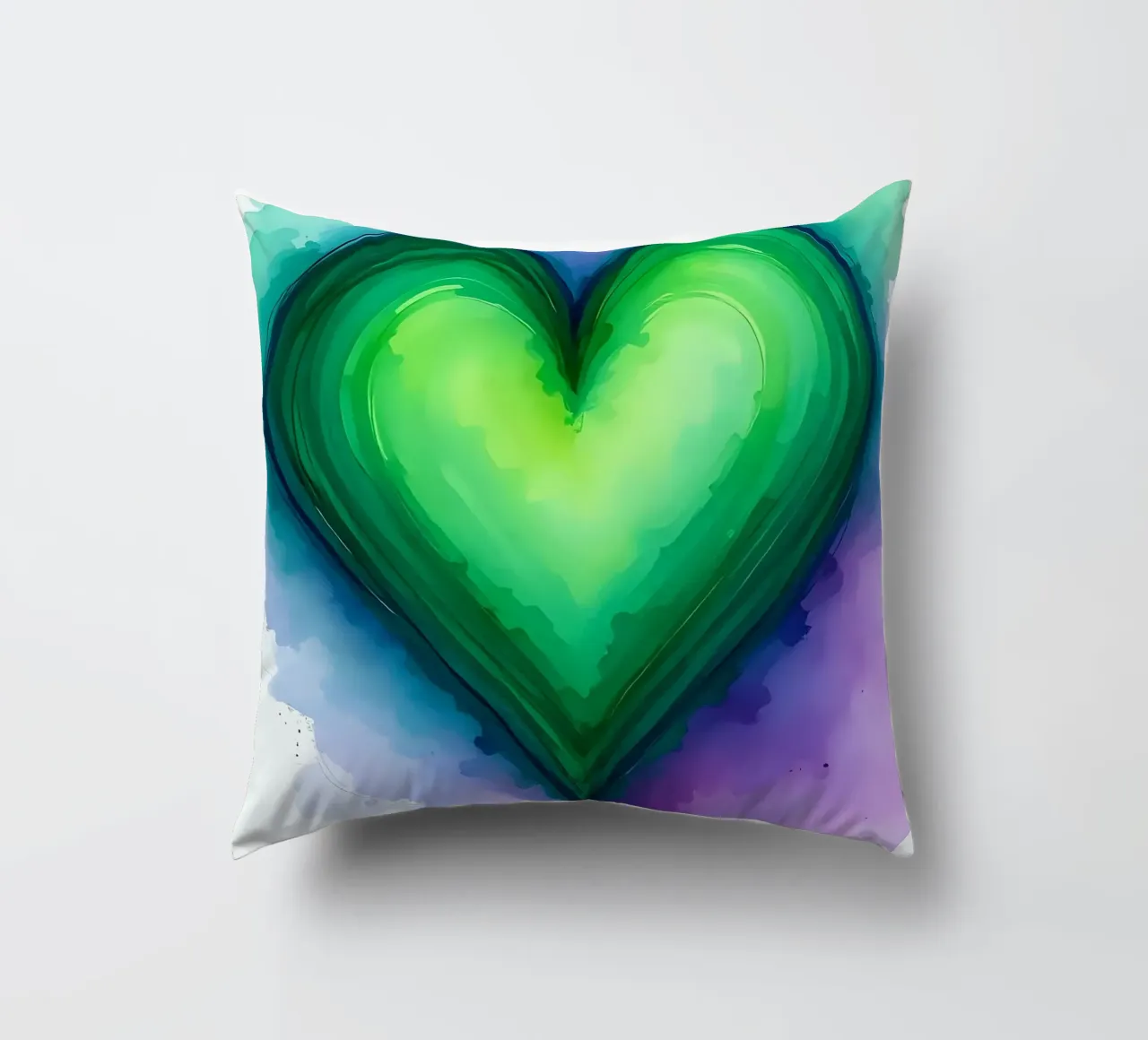 cuore_viola_verde_3 cuscino da Pink- und LoveArt by LK