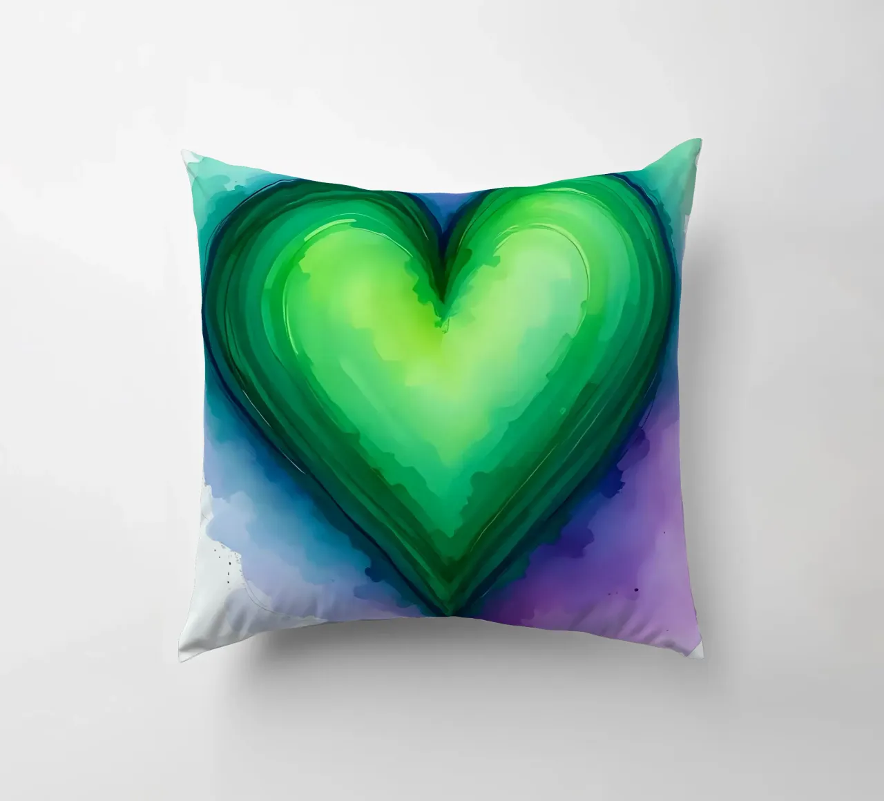 cuore_viola_verde_3 cuscino da Pink- und LoveArt by LK