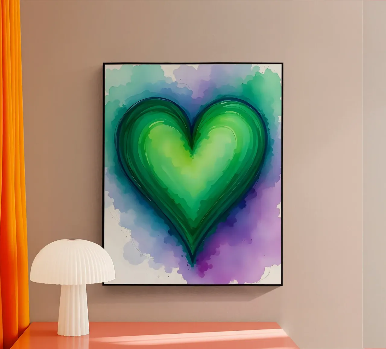 cuore_viola_verde_3 plexiglass da Pink- und LoveArt by LK