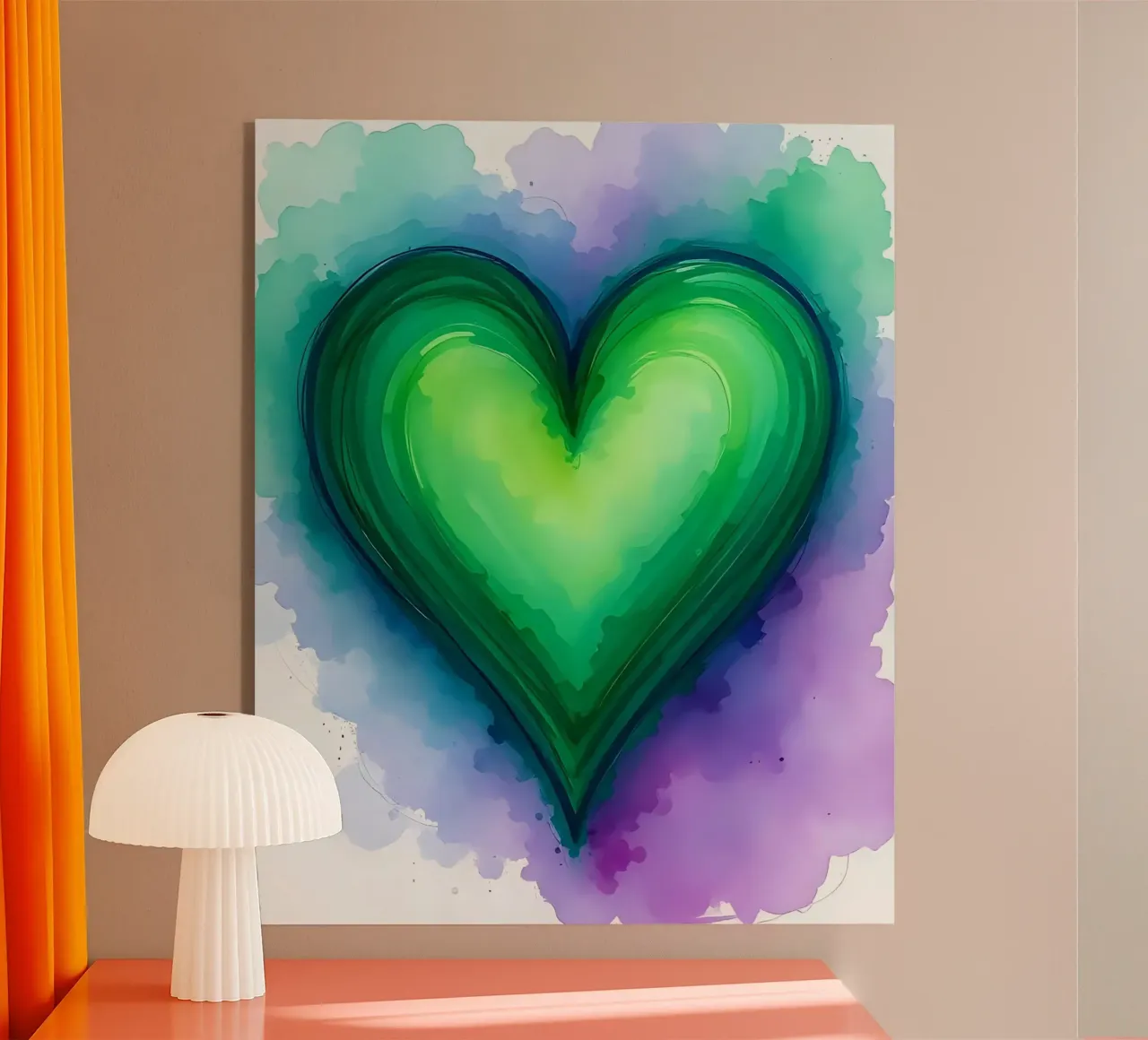 cuore_viola_verde_3 plexiglass da Pink- und LoveArt by LK