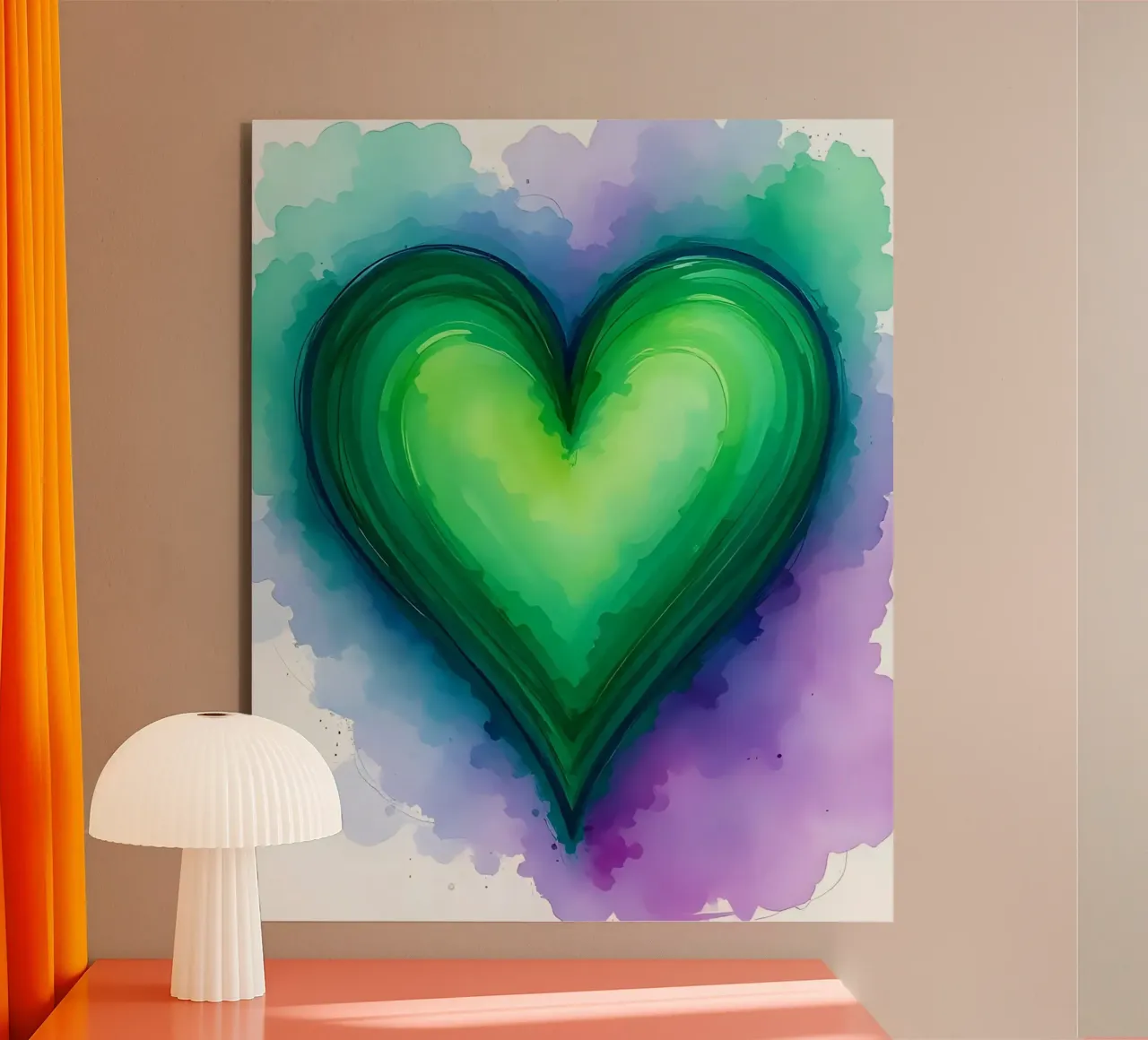 cuore_viola_verde_3 alluminio dibond da Pink- und LoveArt by LK