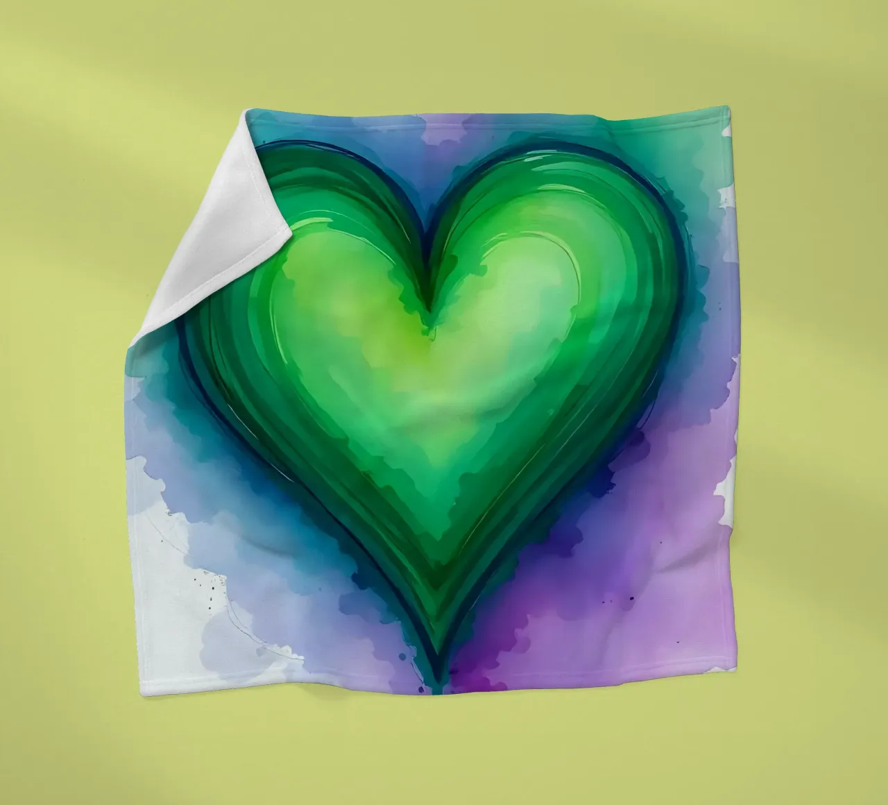 cuore_viola_verde_3 coperta in pile da Pink- und LoveArt by LK