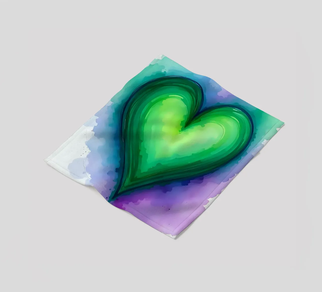 cuore_viola_verde_3 coperta in pile da Pink- und LoveArt by LK