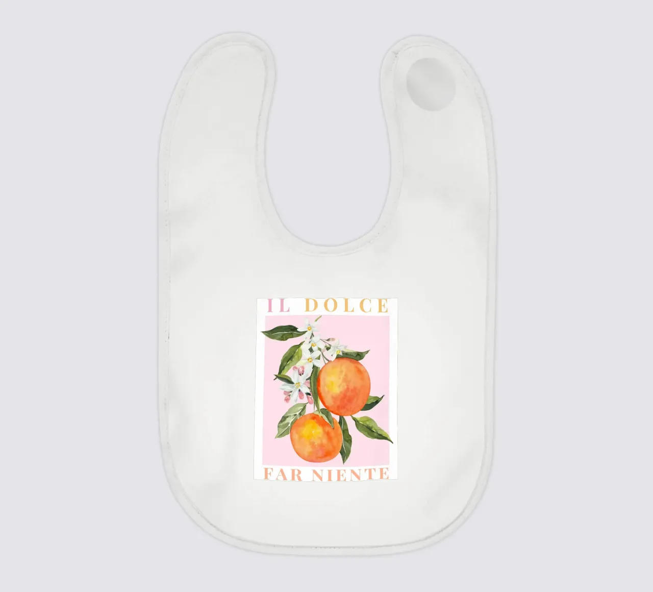 Orange Italy Poster, The Dolce Far Niente baby bib by DolceVita