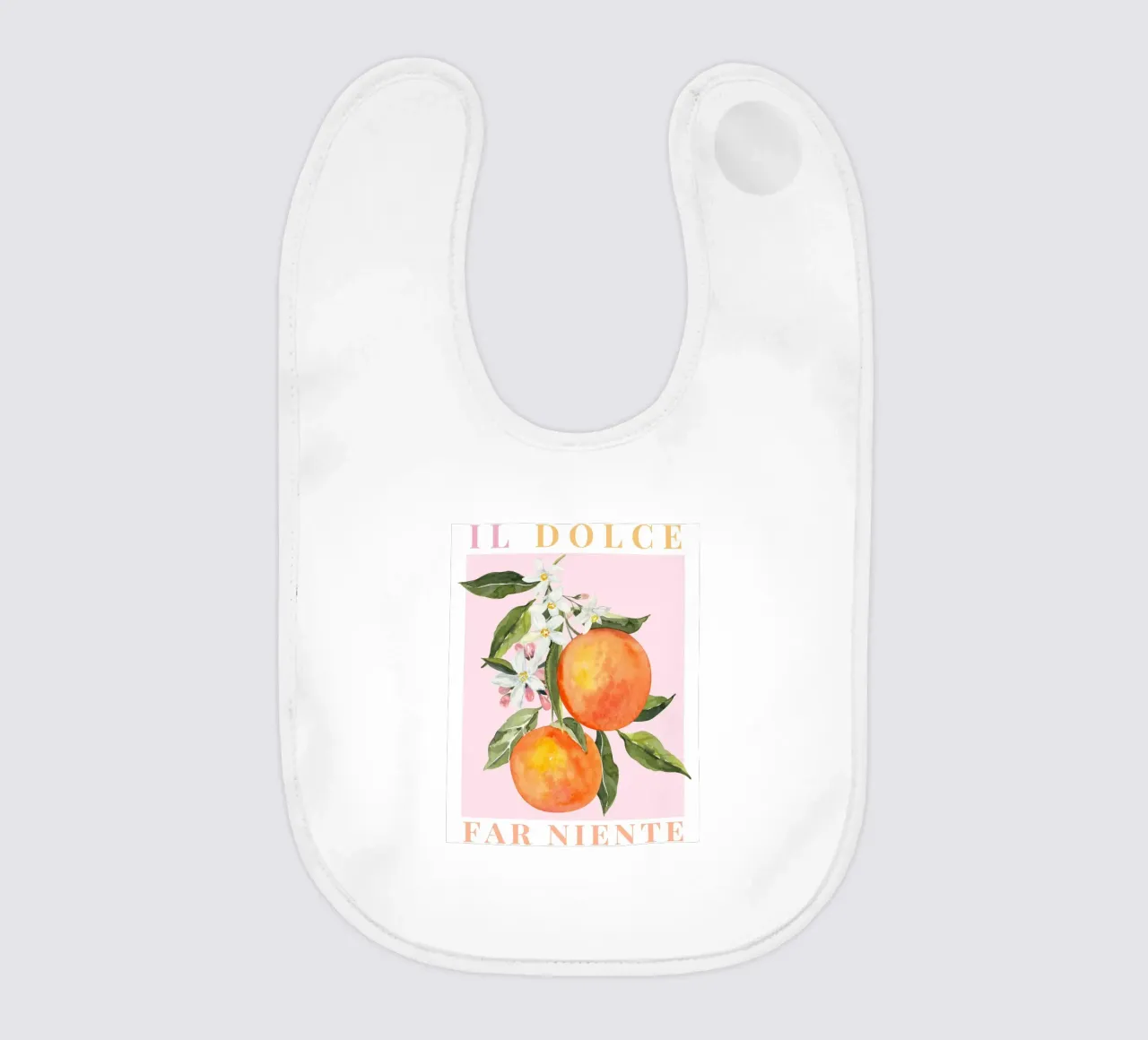 Orange Italy Poster, The Dolce Far Niente baby bib by DolceVita