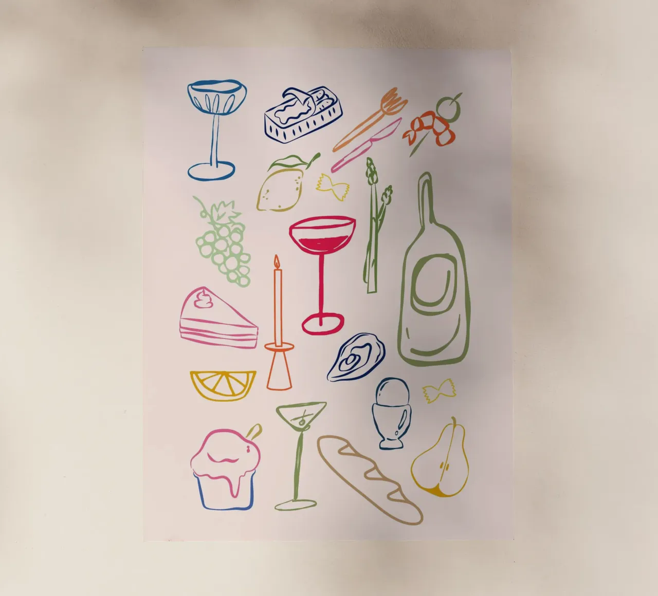 Italian Art, Wine Poser, Italian Food backlit film by DolceVita