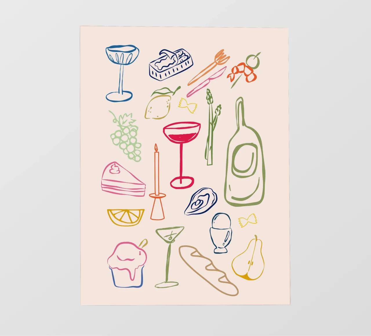 Italian Art, Wine Poser, Italian Food backlit film by DolceVita