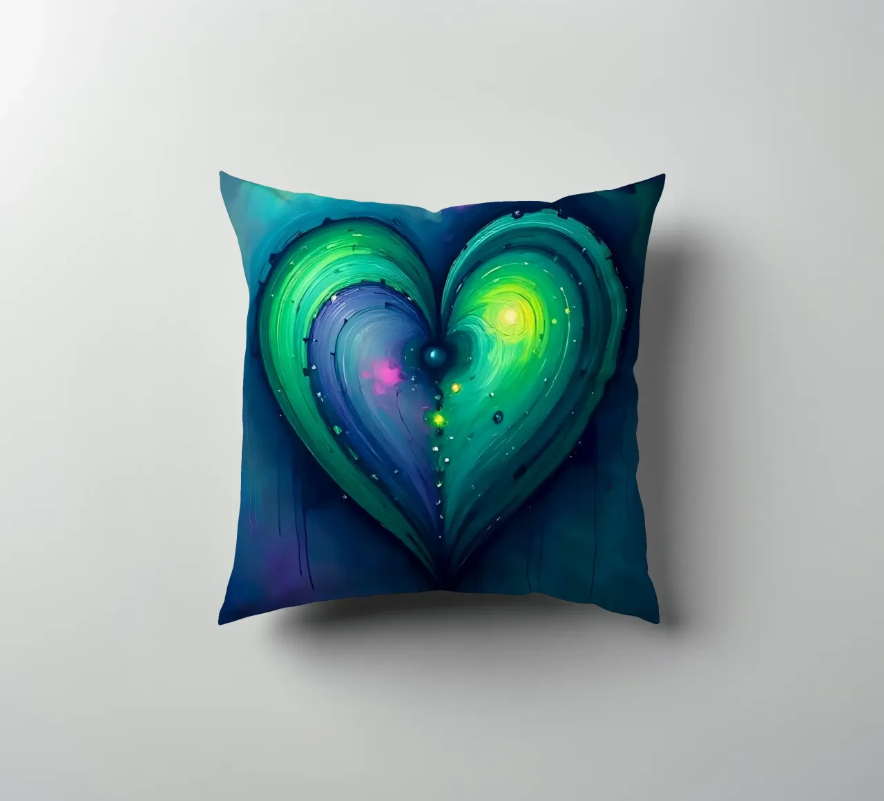 cuore_viola_verde_4 cuscino da Pink- und LoveArt by LK