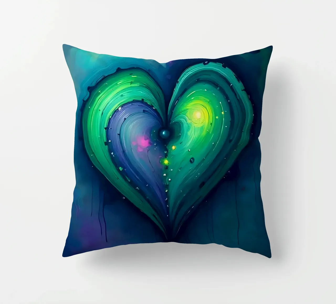 cuore_viola_verde_4 cuscino da Pink- und LoveArt by LK