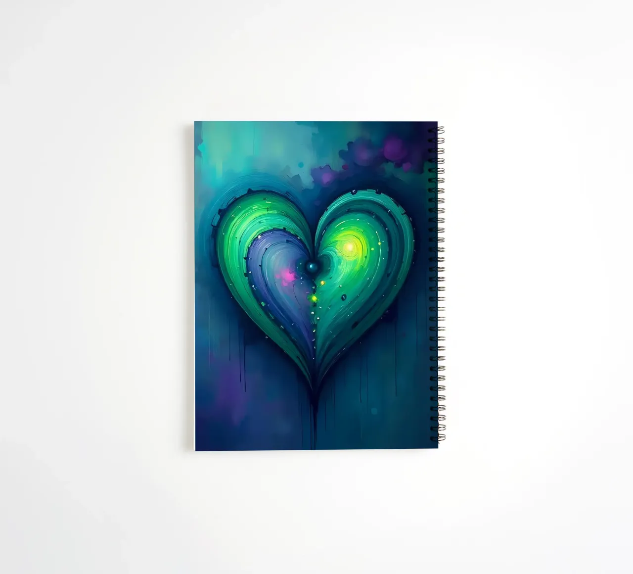 cœur_mauve_vert_4 carnet à spirale de Pink- und LoveArt by LK