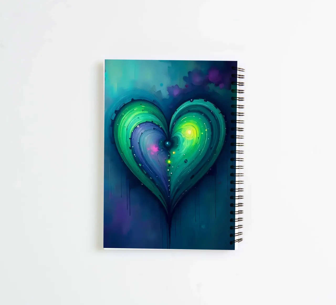cœur_mauve_vert_4 carnet à spirale de Pink- und LoveArt by LK