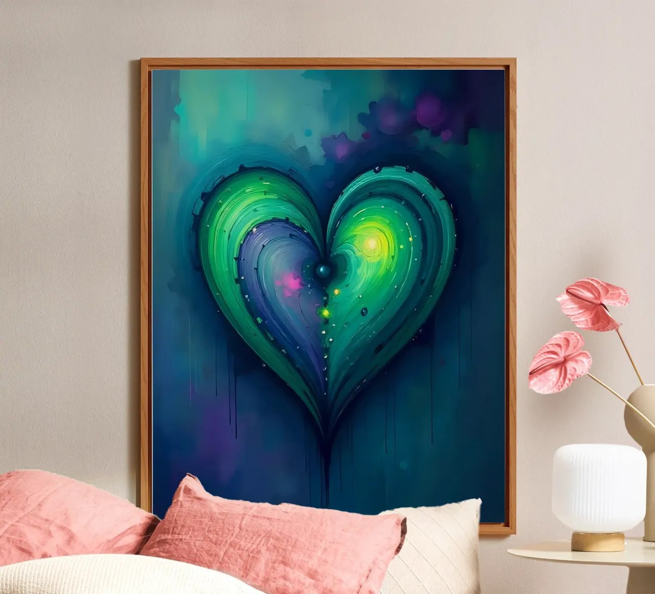 cuore_viola_verde_4 alluminio dibond da Pink- und LoveArt by LK