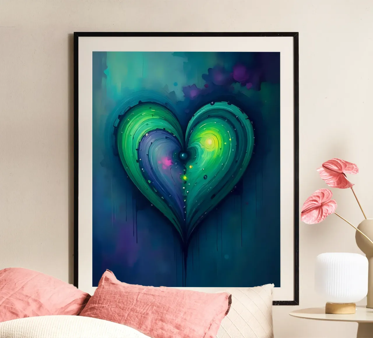 cuore_viola_verde_4 poster da Pink- und LoveArt by LK