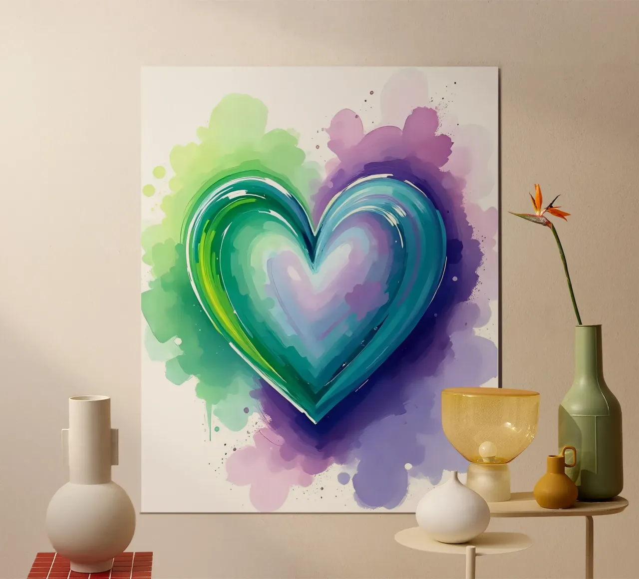 Herz_lila_grün_5 Poster von Pink- und LoveArt by LK