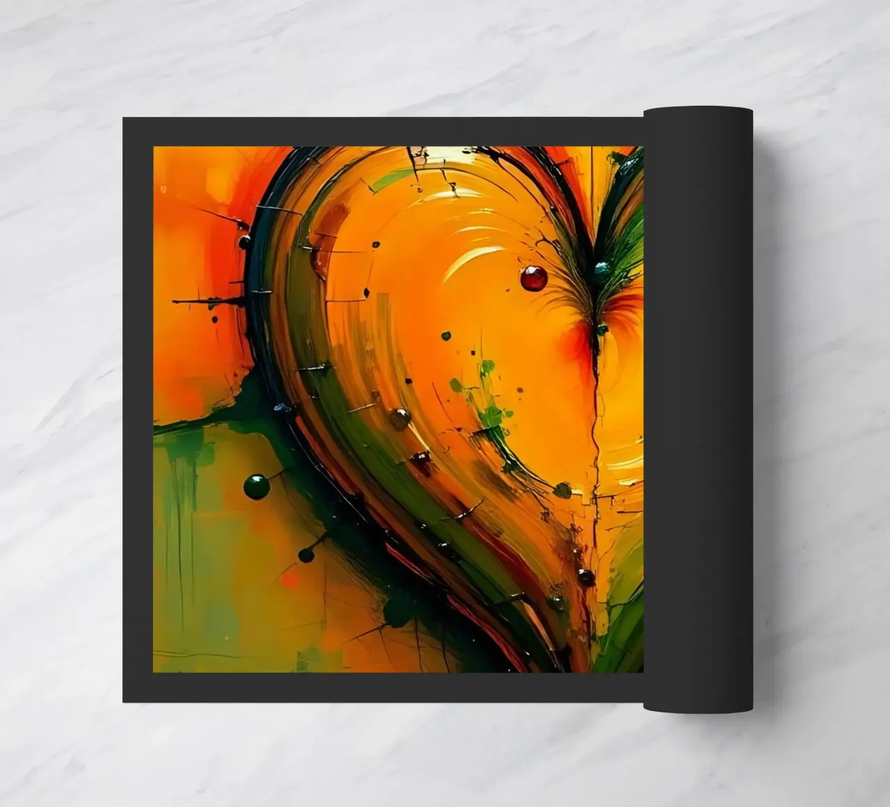 cuore_verde_arancio_1 zerbino da Pink- und LoveArt by LK
