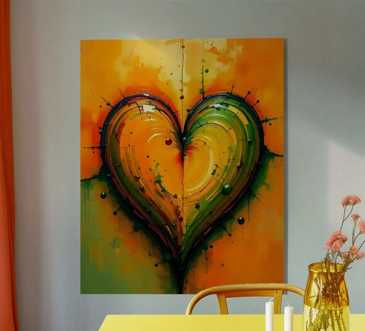 cuore_verde_arancio_1 plexiglass da Pink- und LoveArt by LK
