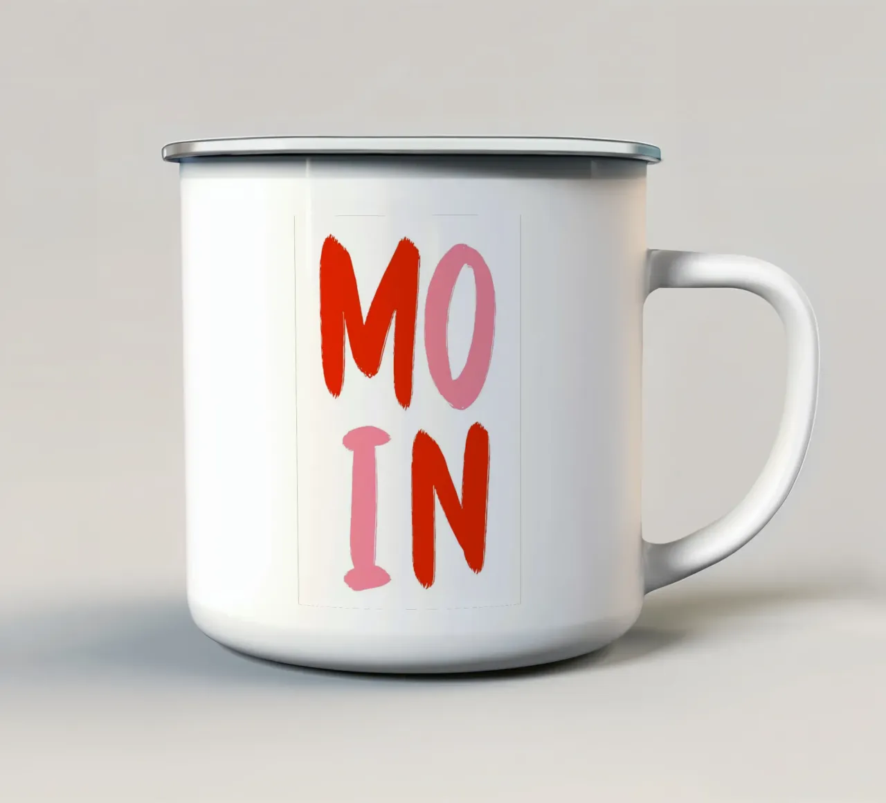 Moin rosa rot tazza in smalto da BAINAI QUOTES