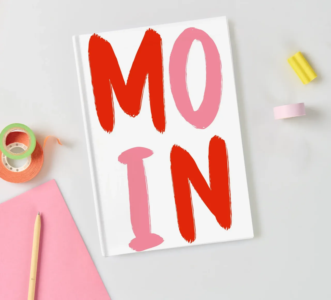 Moin rosa rot notebook by BAINAI QUOTES
