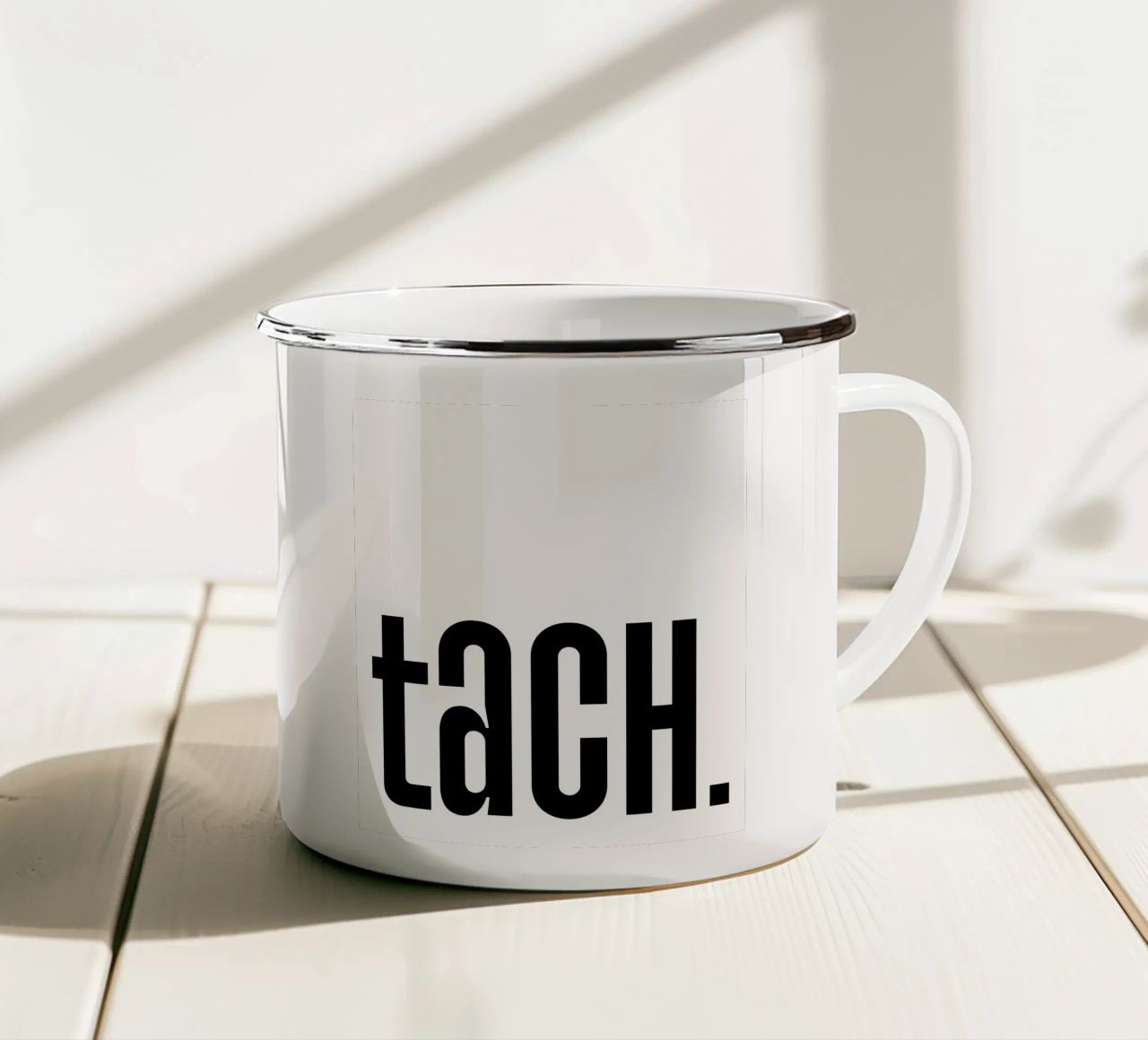 Tach schwarz weiß tazza in smalto da BAINAI QUOTES