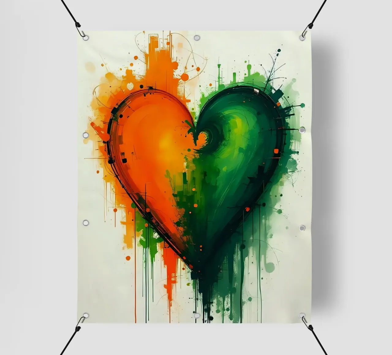 cuore_verde_arancio_3 telo in pvc da Pink- und LoveArt by LK