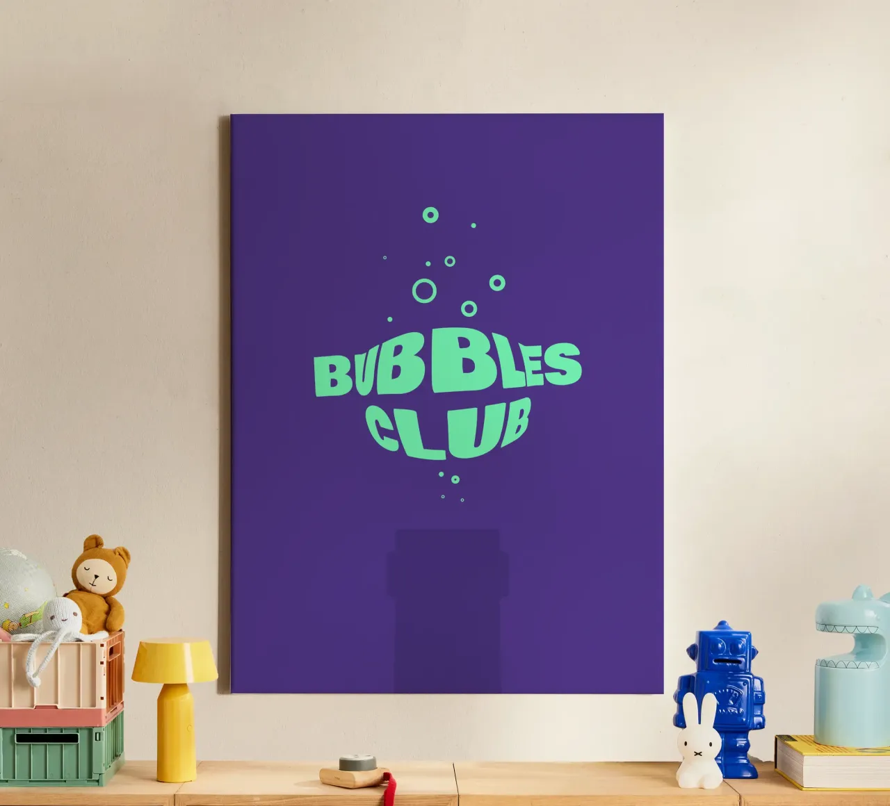 Bubbles Club I tela con Cornice a cassetta da Bureau Purpur