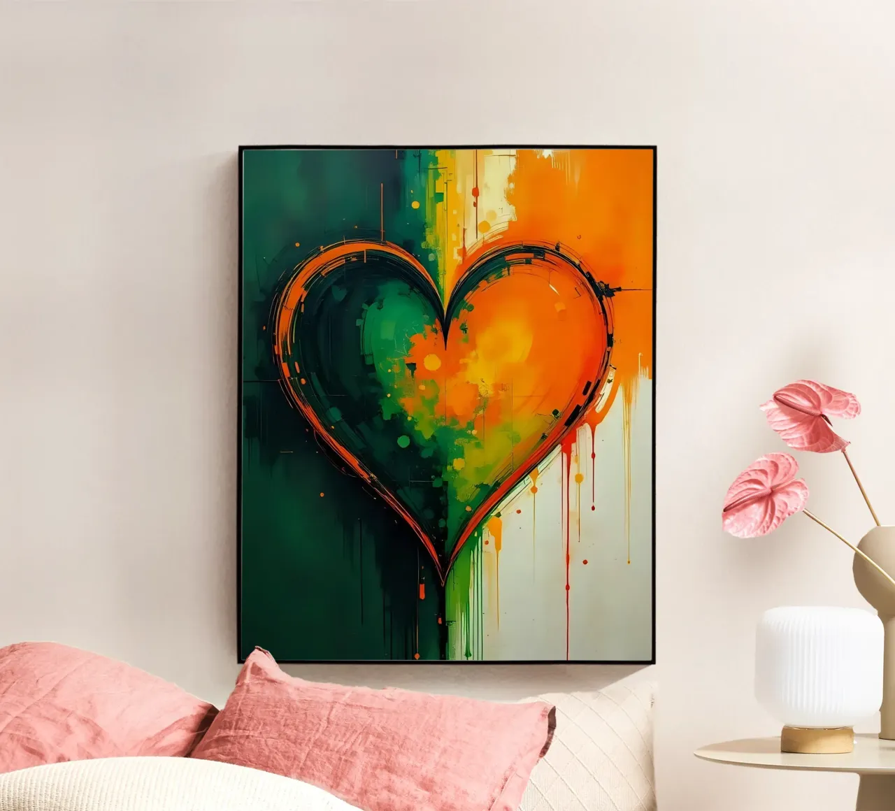 cuore_verde_arancio_4 plexiglass da Pink- und LoveArt by LK