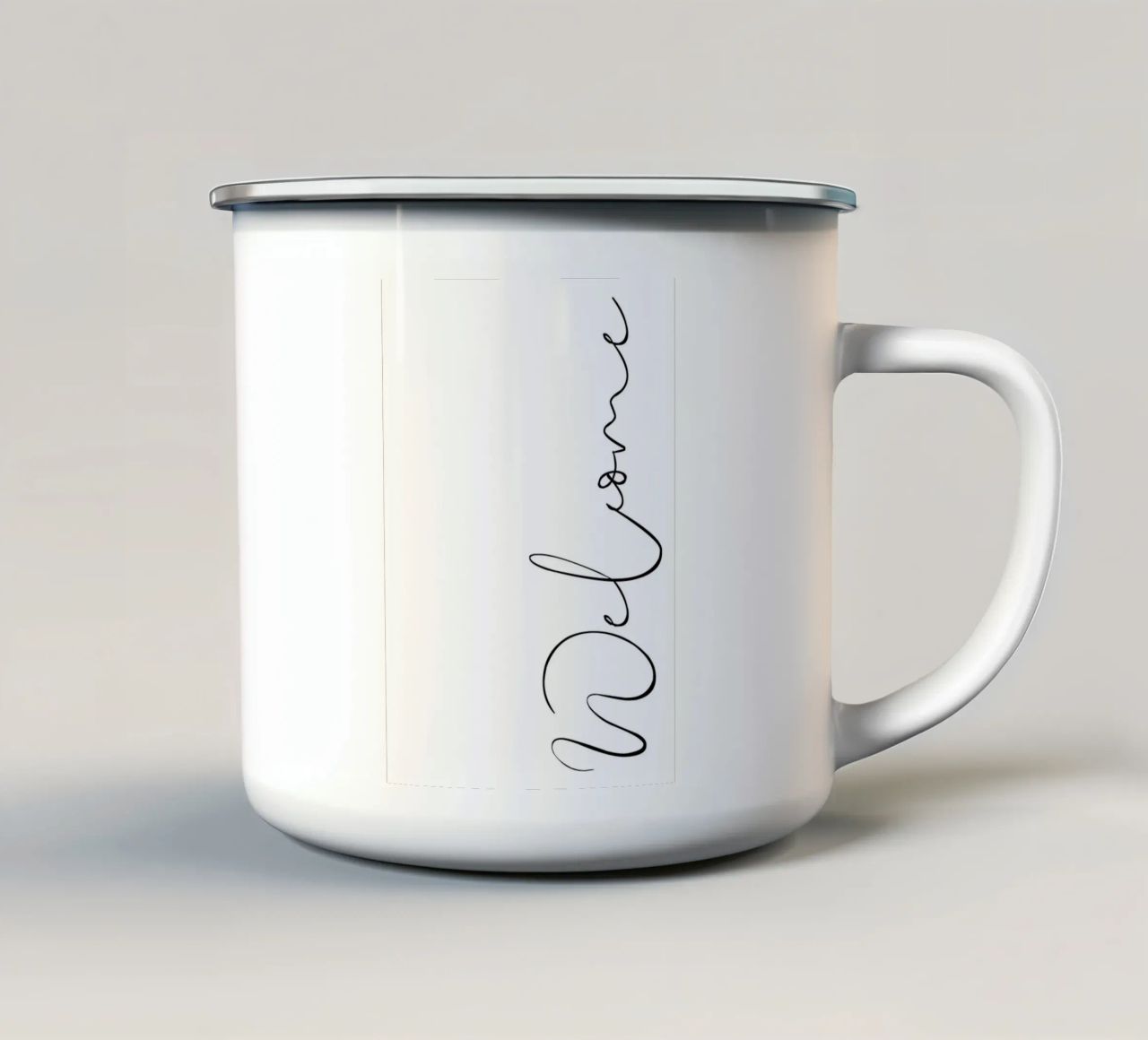 Welcome tazza in smalto da BAINAI QUOTES